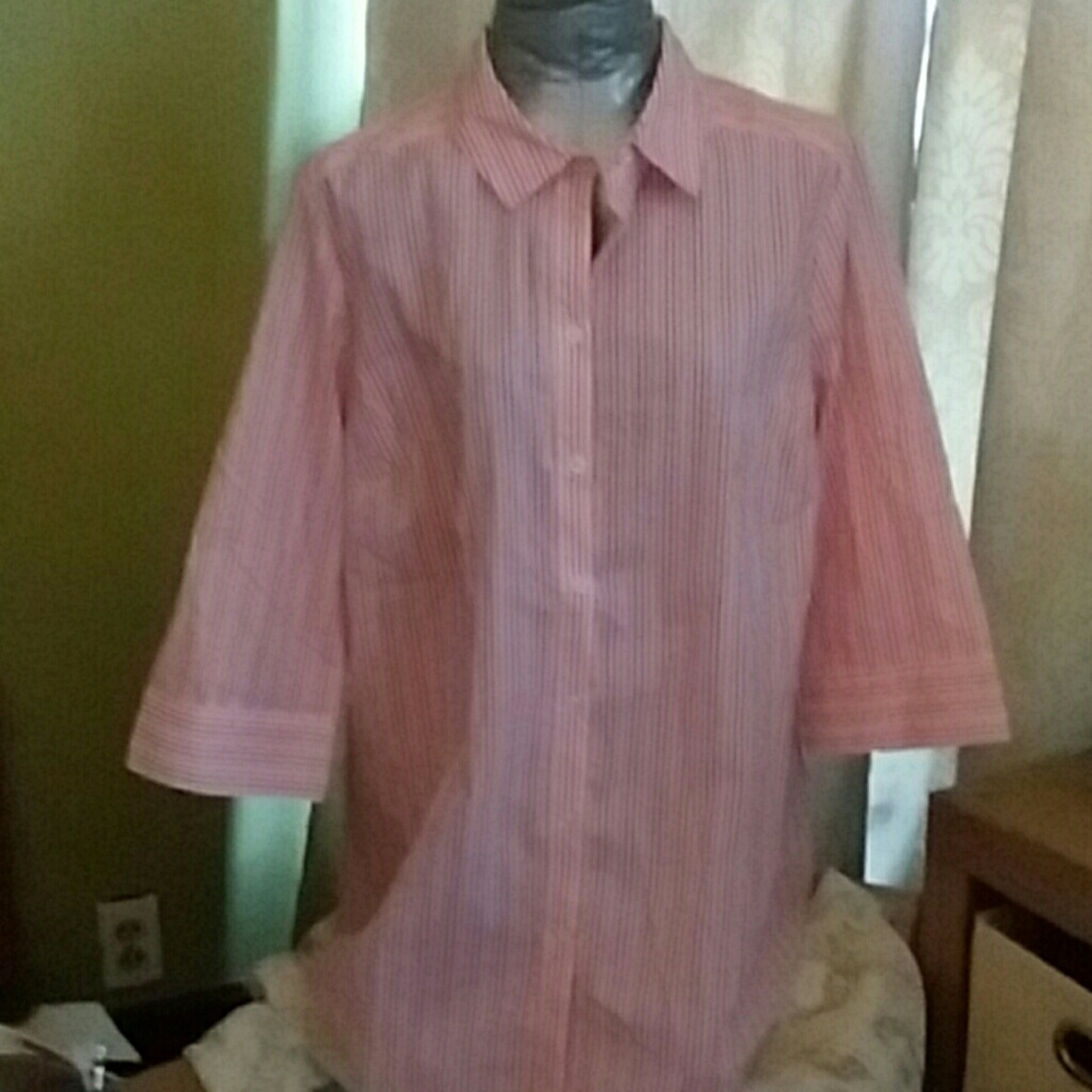 Coral and white blouse! NWOT!